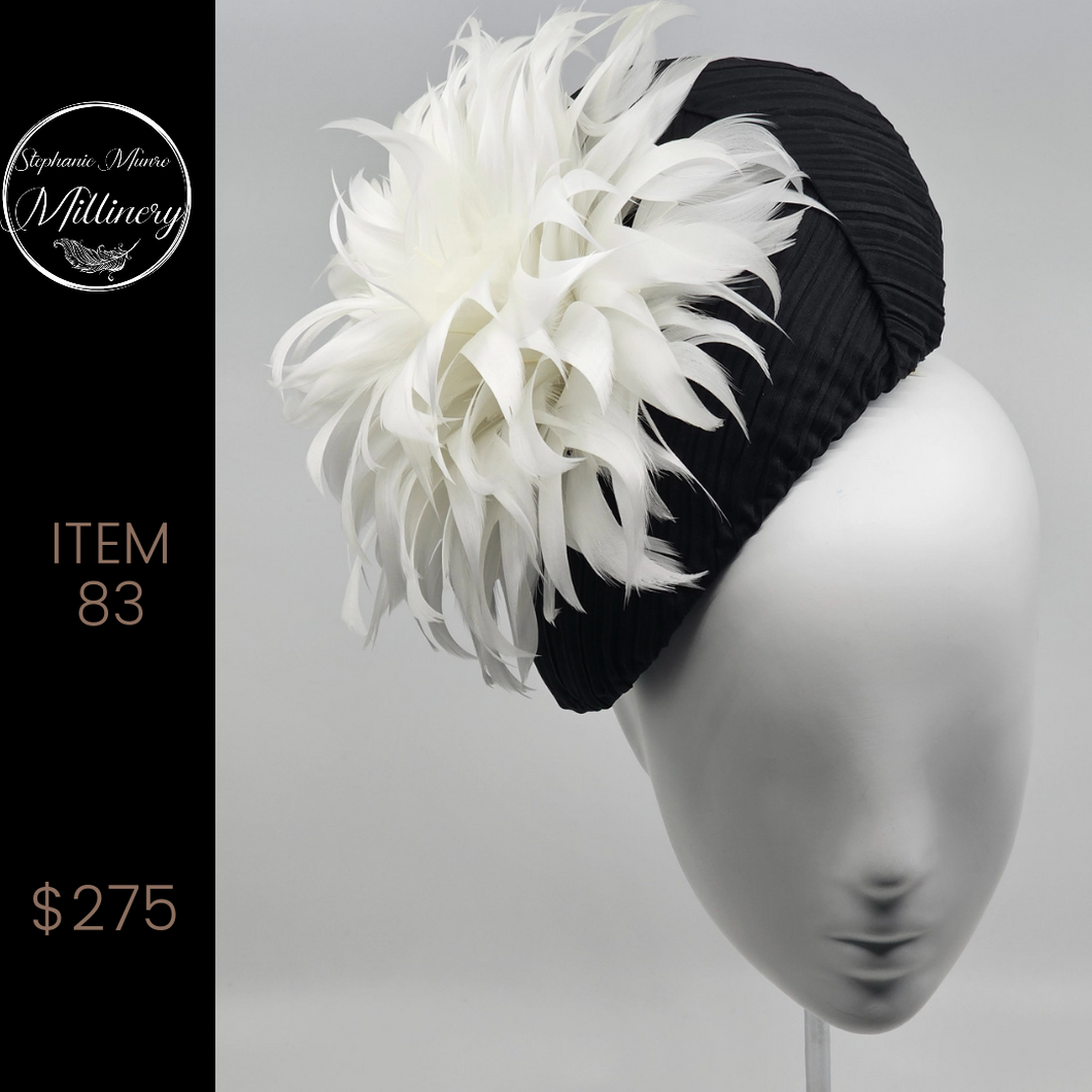 Item 83 - Black and White Feather Flower